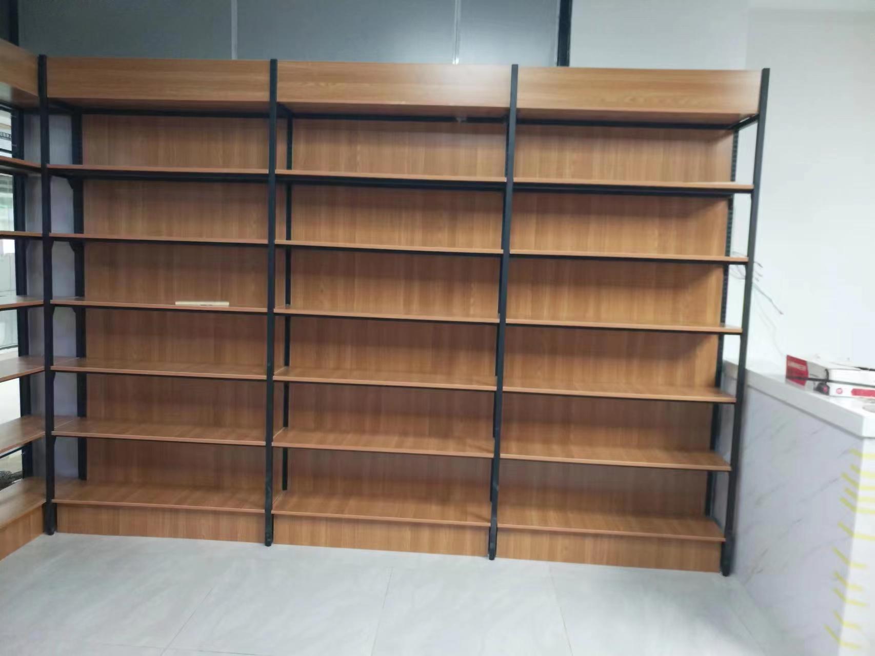 鄭州惠濟超市中島柜貨架流水臺展架堆頭母嬰展示柜展臺服裝鞋店