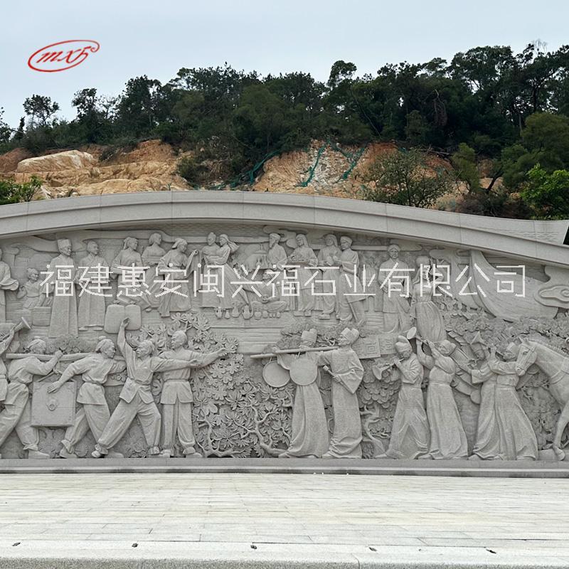 石雕壁畫廣場大型歷史故事浮雕墻風(fēng)景人物背景墻影壁墻擺件
