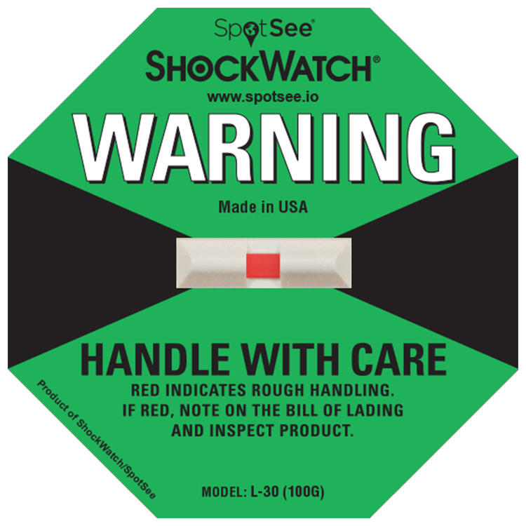 美國進(jìn)口100GshockwatchL-30防震撞標(biāo)簽