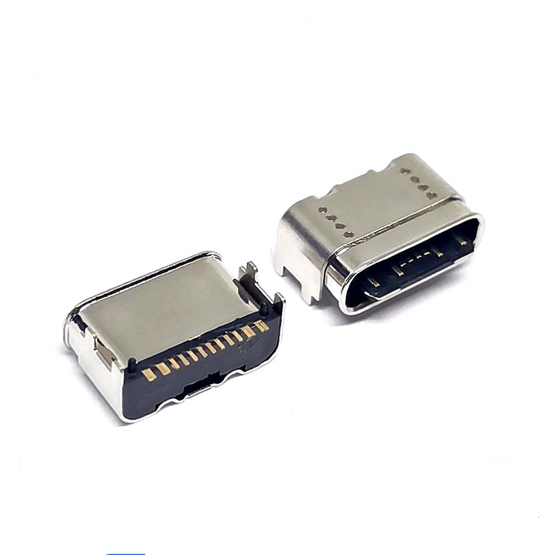 超短體夾板0.8Type-C 16Pin母座  USB3.1母座 L-5.9MM快充母頭