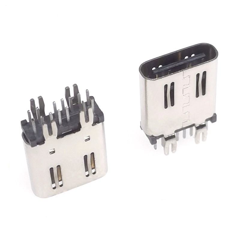 Type-C 16Pin沉板1.6MM母座 舌片外露 居中款USB3.1連接器
