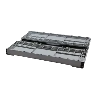 塑料折疊周轉(zhuǎn)箱攔腰式折疊箱物流運(yùn)輸箱多功能收納整理膠箱帶蓋